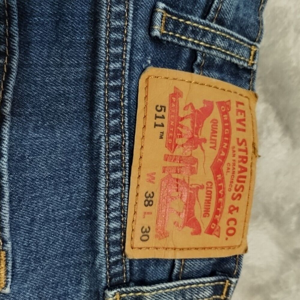 Levi 511 Mens Jeans Size 38 X 30 Blue Denim - Picture 2 of 10